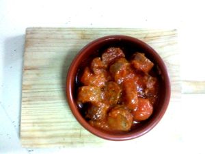 Currywurst at Veganitessen in Sevilla