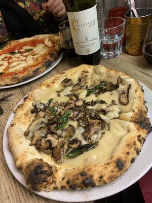 The Veg Man (white vg pizza). Amazing mushrooms  at Dough Dough in Chester