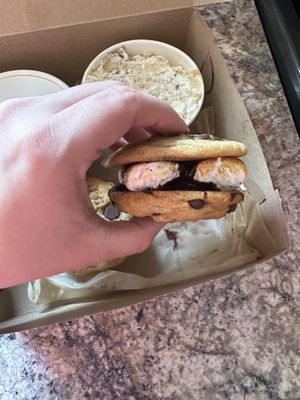 Vegan s’mores cookie sandwich   at For Goodness Cakes - Food Truck in Baiting Hollow