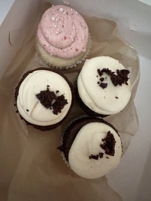 Lemon raspberry and devils food cake cupcakes  at For Goodness Cakes - Food Truck in Baiting Hollow