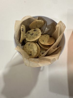 Vegan Mini chocolate chip cookie pail  at For Goodness Cakes - Food Truck in Baiting Hollow