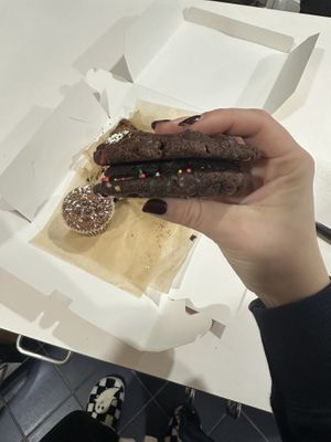 Cosmic brownie cookie sandwich  at For Goodness Cakes - Food Truck in Baiting Hollow