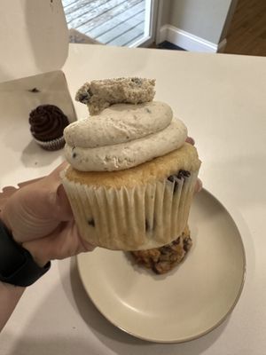 Cookie dough cupcake  at For Goodness Cakes - Food Truck in Baiting Hollow