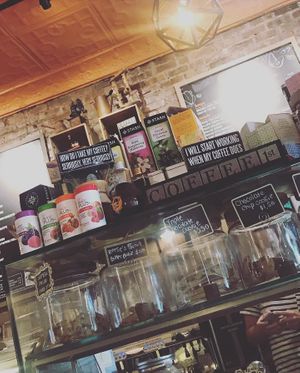 Bakery display at The Roaster Cafe in Mamaroneck