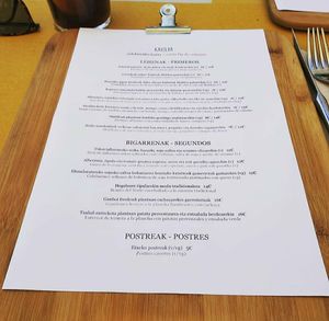 Carta de verano at Kaxilda in San Sebastian