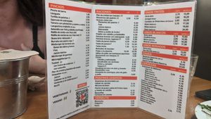 Menu summer 2021 at Bar España in Mallorca