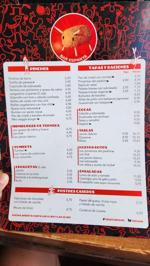 Precios a fines mayo de 2023 at Bar España in Mallorca