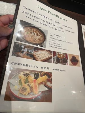 vegan menu at Yamamotoya in Nagoya