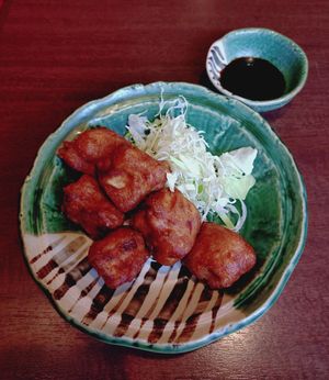 Tofu Karaage 高野豆腐の唐揚げ 👍 at Yamamotoya in Nagoya