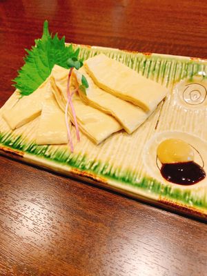 Yuba sashimi at Yamamotoya in Nagoya