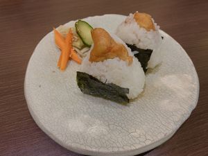 高野豆腐なら天むす at Yamamotoya in Nagoya