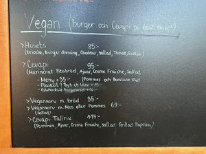 Vegan menu  at Slottsparkens Grill & Ice Cream in Malmo