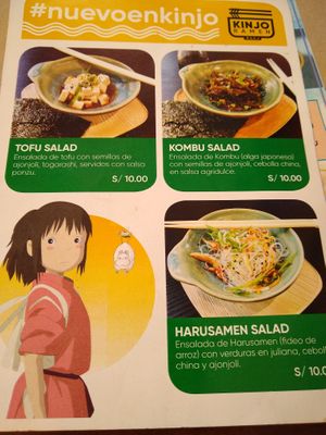 Salad options at Kinjo Ramen in Lima