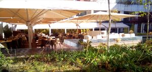 Outdoors tables at Enigma D'Alquimia in Lisbon