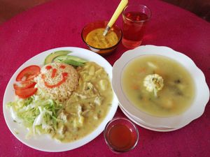 INTI MIKUNA guatita vegana, Sopa de verduras, té ataco y kombucha delicioso veganos y vegetarianos por el mundo at Inti-Mikuna in Quito