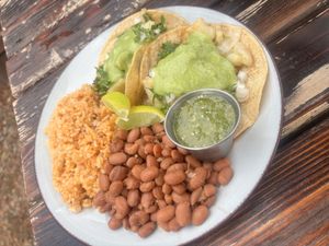 Potato soft tacos.  at Quecho Elevated Mexican Eatery in Julian