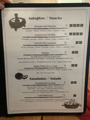 Menu! at Quecho Elevated Mexican Eatery in Julian