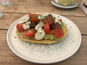 Vegan omelet   at La Más Bonita in Valencia