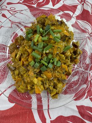 Eggplant curry  at Lilikoi in Moorea