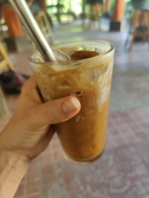 Coconut milk coffee frio - tasty coffee! at Caribeans Coffee and Chocolate Factory in Puerto Viejo De Talamanca