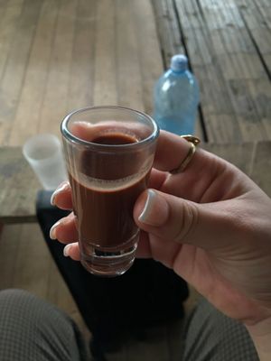 Cacao drink at Caribeans Coffee and Chocolate Factory in Puerto Viejo De Talamanca