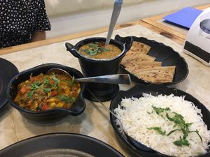 Curries and rice  at Jai Jinendra in Pattaya