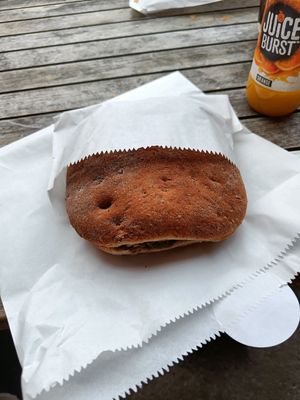 Sandwich with hummus, avocado and tomato at Rough Hand Made in Liverpool