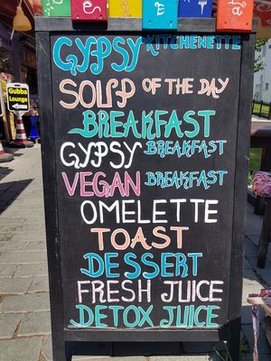 Sign at Gypsy Kitchenette in Kas