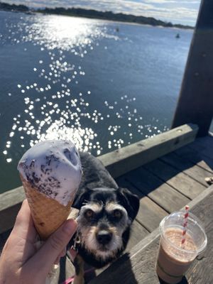Vegan cookie cream icecream and banana choc milkshake w oat milk  at Blue Cow in Port Macquarie