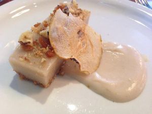 Sugar Pie with pear cream and maple walnut crumb at ZenKitchen in Ottawa