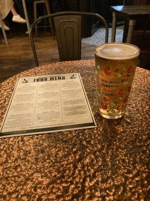 Menu & cider   at The Black Phoenix in Southampton