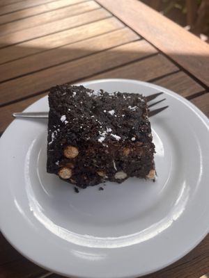 Gluten free chocolate hazelnut brownie  at Big Love Cafe in Sunshine Coast