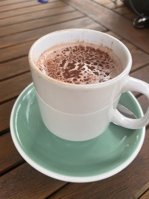 Soy hot chocolate  at Big Love Cafe in Sunshine Coast