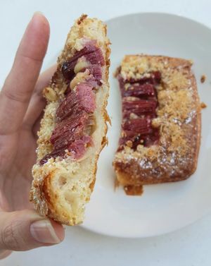 rhubarb pastry - inside at Oh My Days in Glebe