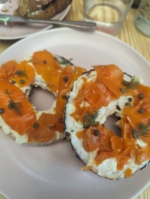Salmon bagel at Oh My Days in Glebe