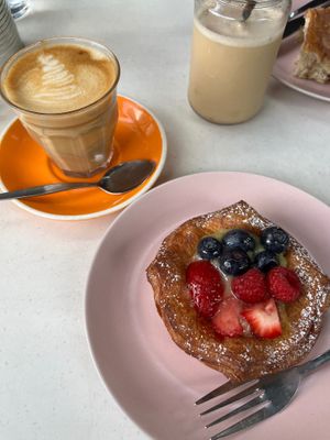 Fruit Danish & Oat Latte at Oh My Days in Glebe