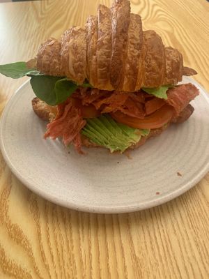 BLAT croissant. Okay -  filling would have been better if toasted  at Oh My Days in Glebe