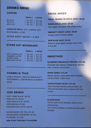 Menu at Oh My Days in Glebe