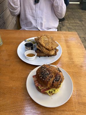 Brekki croissant and French toast  at Oh My Days in Glebe