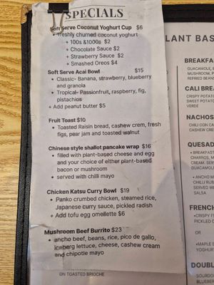 Menu April 2026 at Oh My Days in Glebe