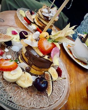 Choc pancakes  at Mama Carmen's Coffee & Bakery in Mallorca