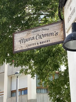 Signage   at Mama Carmen's Coffee & Bakery in Mallorca