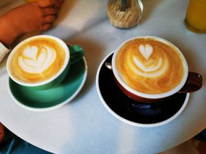 Cappuccino and pumpkin spice latte at Mama Carmen's Coffee & Bakery in Mallorca