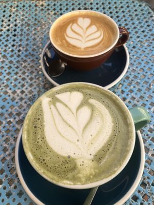 Matcha Latte and Cappuccino   at Mama Carmen's Coffee & Bakery in Mallorca