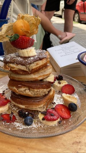 Chocolate pancakes   at Mama Carmen's Coffee & Bakery in Mallorca