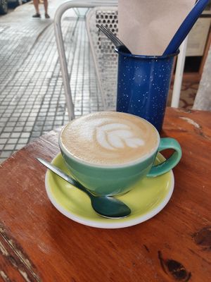 Latte at Mama Carmen's Coffee & Bakery in Mallorca