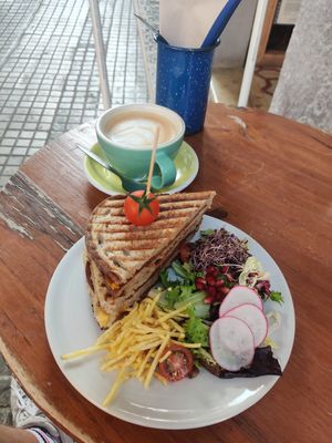 Bikini sandwich (definitely recommend) at Mama Carmen's Coffee & Bakery in Mallorca