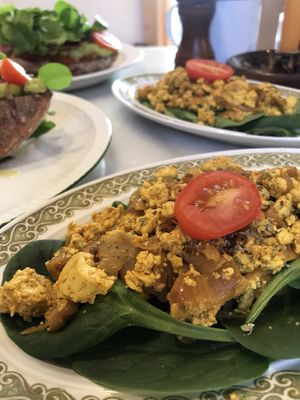 Scrambled tofu  at Mama Carmen's Coffee & Bakery in Mallorca