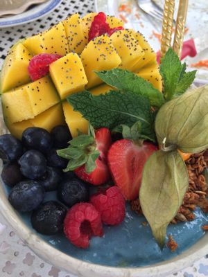 Spirulina bowl. at Mama Carmen's Coffee & Bakery in Mallorca