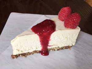 Raw Raspberry Cheesecake at The Hangry Herbivore in Marshall